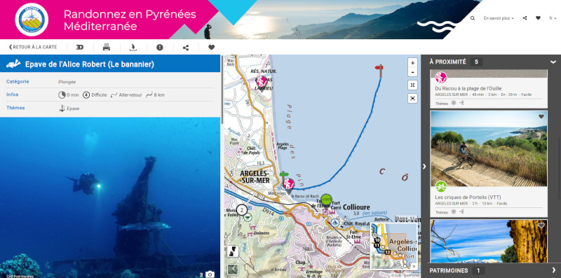 Capture d'écran Rando Tourisme Pyrénées Méditerranée
